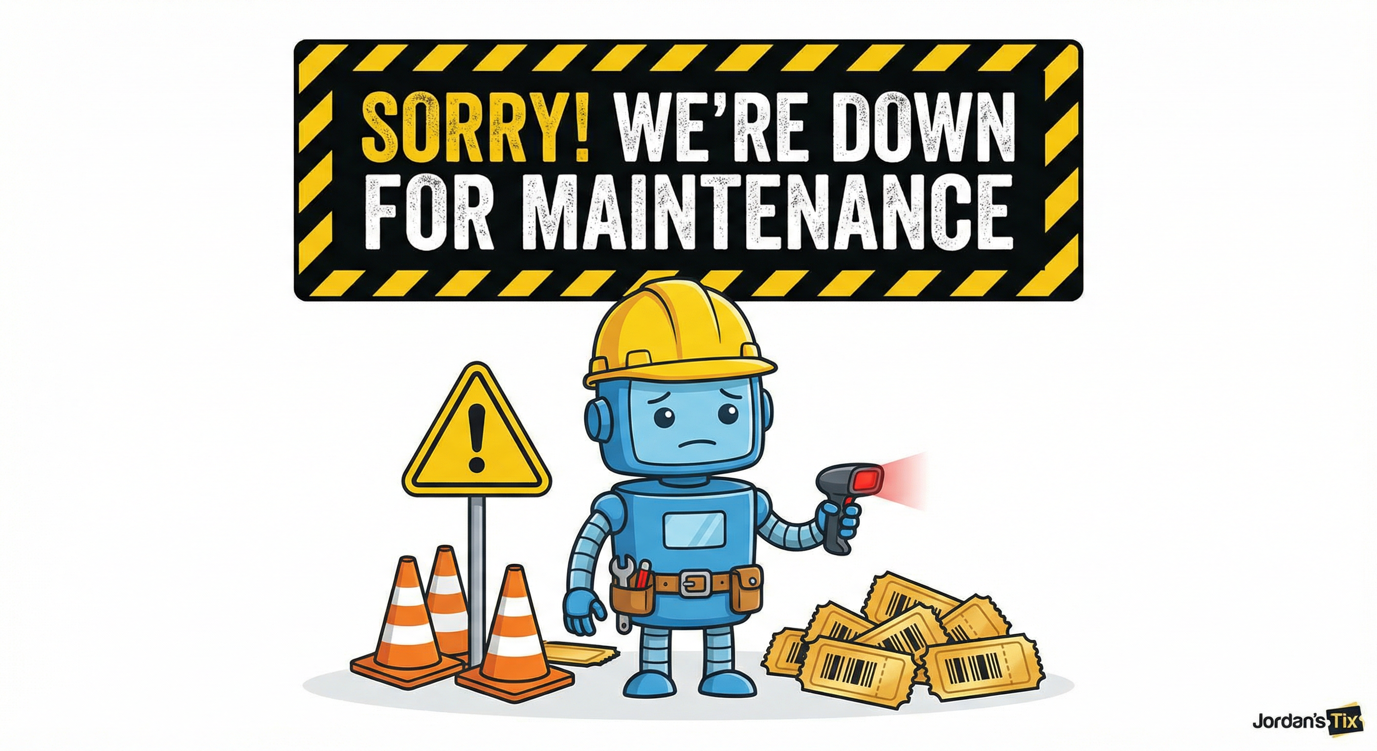 Jordan's Tix — Sorry! We're down for maintenance.